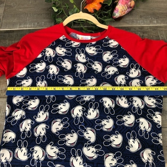 LulaRoe Disney Mickey Mouse Blue Red and White 3/4 Sleeve Top Size S - Picture 4 of 7
